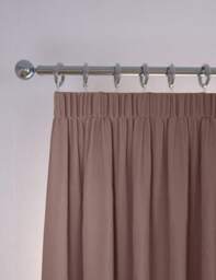 M&S Velvet Pencil Pleat Curtains Soft Pink