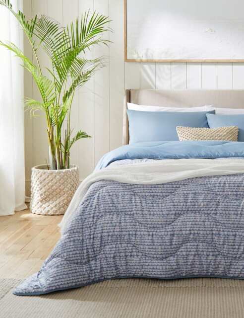 Night Lark Coastal Calm Coverless Duvet & Pillowcase Light Blue Mix
