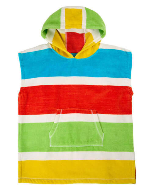 Frugi Pure Cotton Striped Hooded Towel (2-12 Yrs) Multi