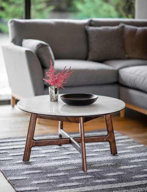 Gallery Direct Barcelona Round Coffee Table Dark Brown