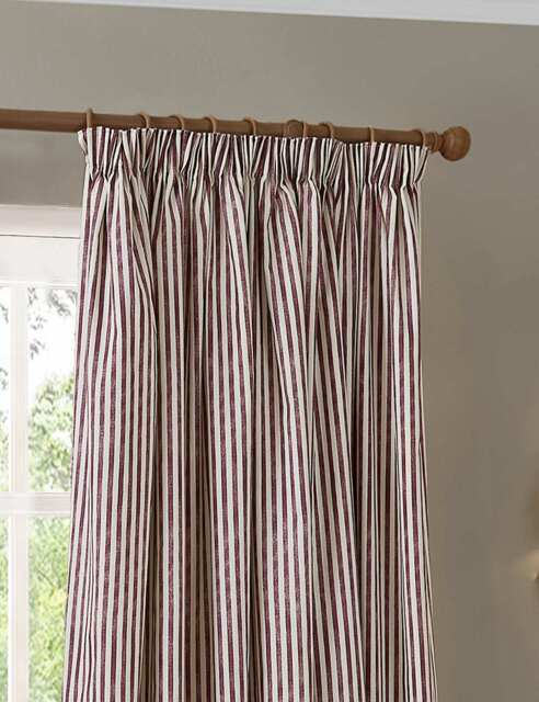 YARD Hebden Blackout Pencil Pleat Curtains Red Mix
