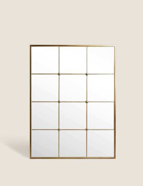 M&S Eliza Large Window Mirror Gold