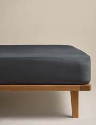 M&S Egyptian Cotton 230 Thread Count Crisp Fitted Sheet Charcoal