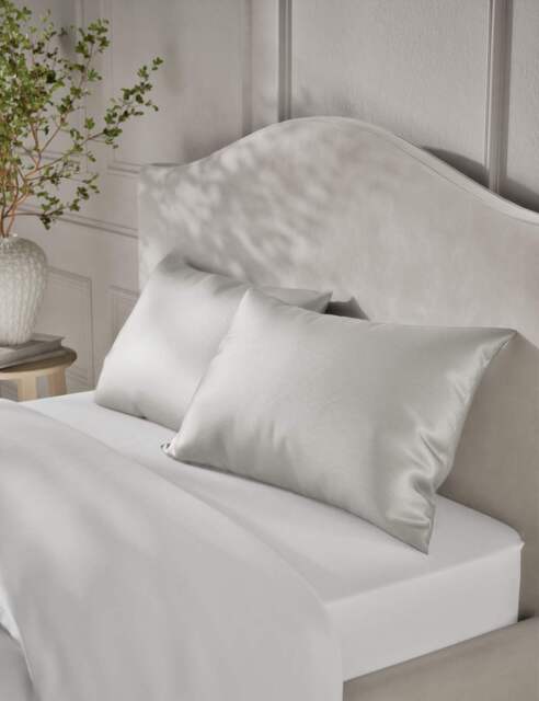 M&S Pure Mulberry Silk Pillowcase Light Grey