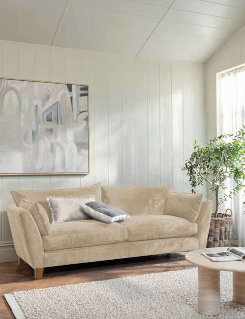 BARKER AND STONEHOUSE Irving Chenille Grand 4 Seater Sofa Neutral