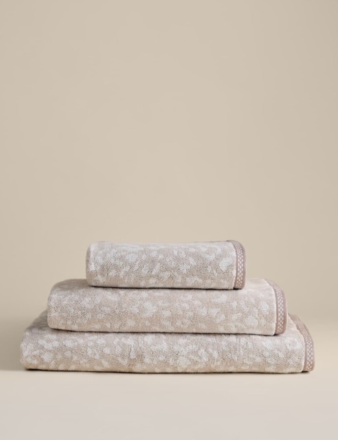 M&S Pure Cotton Leopard Print Towel Linen