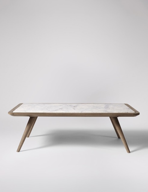 Swoon Lilleby Mango Wood White Marble Coffee Table White