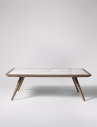 Swoon Lilleby Mango Wood White Marble Coffee Table White