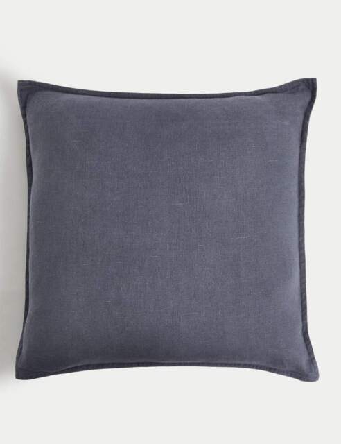 M&S Pure Linen Cushion Navy