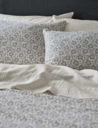 Piglet In Bed 2 Pack Linen Rich Folk Floral Pillowcases Blue Mix