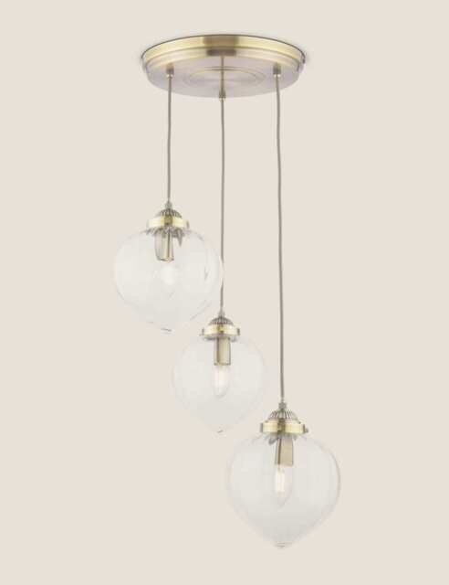 Laura Ashley Whitham Multi-Light Cluster Pendant Light Antique Brass