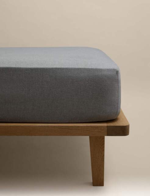 M&S Brushed Cotton Marl Deep Fitted Sheet Grey Marl