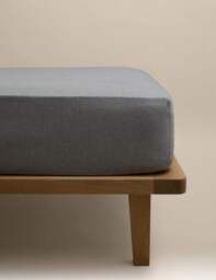 M&S Brushed Cotton Marl Deep Fitted Sheet Grey Marl