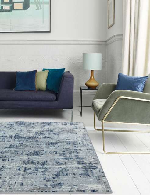 Asiatic Orion Abstract Metallic Rug Blue