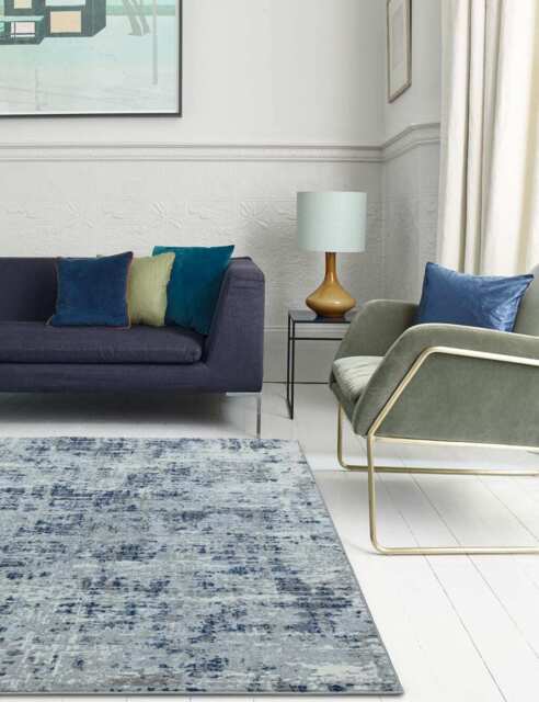 Asiatic Orion Abstract Metallic Rug Blue
