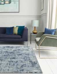 Asiatic Orion Abstract Metallic Rug Blue