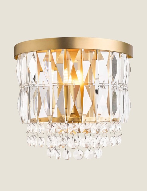 Laura Ashley Rhosill Crystal Wall Light Antique Brass