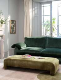 BARKER AND STONEHOUSE Orson Chenille Footstool Green