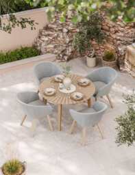 Royalcraft Roma 4 Seater Garden Table and Chairs Grey Mix