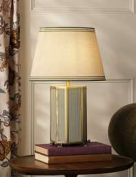 Joules Home Lighting Helmingham Metal & Fabric Table Lamp Antique Brass
