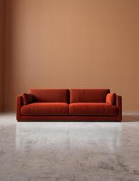 Swoon Crushed Velvet 3 Seater Sofa Dark Orange
