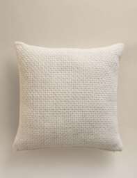 M&S Pure Wool Basket Weave Cushion Ecru