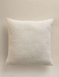 M&S Pure Wool Basket Weave Cushion Ecru