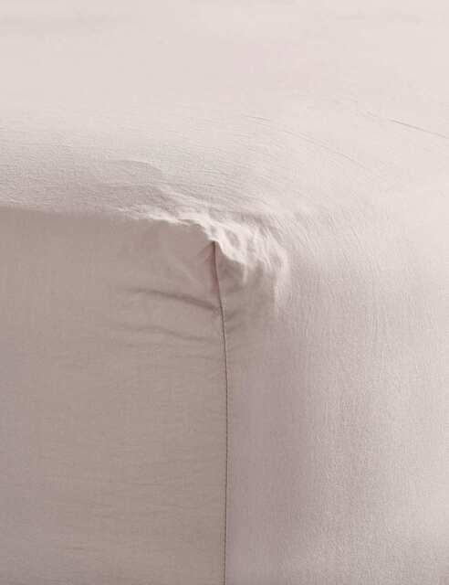 Bedfolk Washed Cotton Deep Fitted Sheet Soft Pink