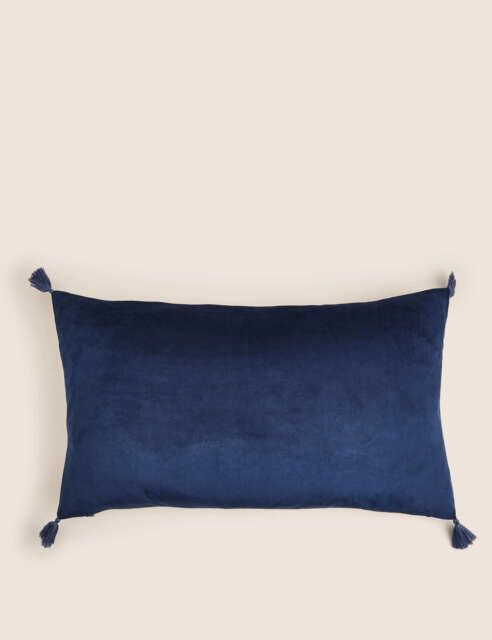 M&S Collection Trailing Cherry Blossom Bolster Cushion - Blue Mix, Blue Mix,Sage