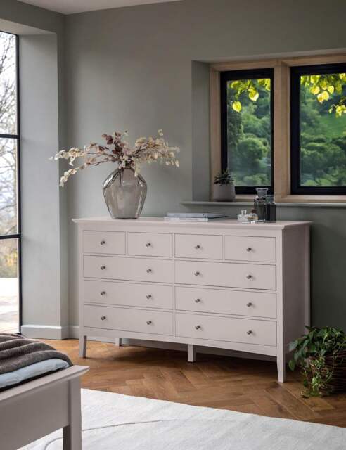 Gallery Direct Hastings Grey 10 Drawer Chest Grey