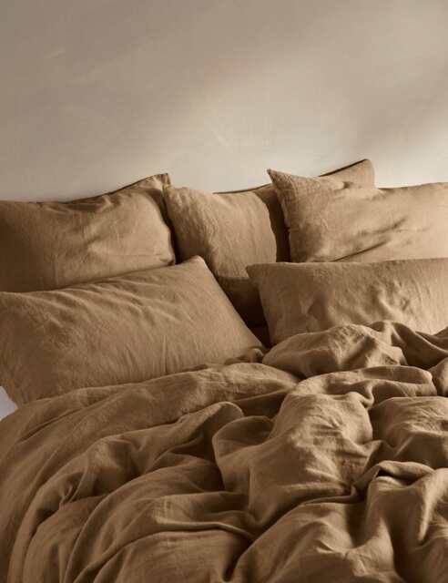 Bedfolk Pure Linen Washed Duvet Cover Bronze