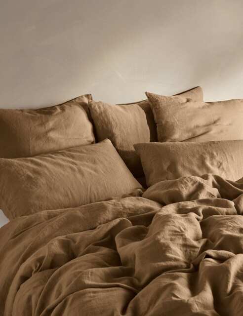Bedfolk Pure Linen Washed Duvet Cover Bronze