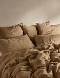 Bedfolk Pure Linen Washed Duvet Cover Bronze