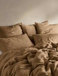 Bedfolk Pure Linen Washed Duvet Cover Bronze