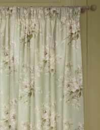 Sanderson Adele Chenille Pencil Pleat Curtains Green Mix