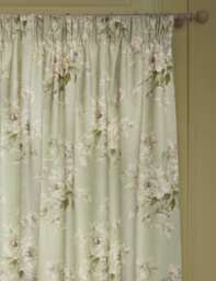 Sanderson Adele Chenille Pencil Pleat Curtains Green Mix