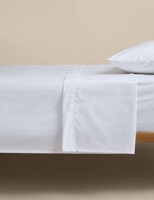 M&S Egyptian Cotton 230 Thread Count Flat Sheet White