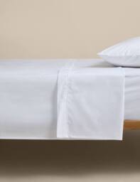 M&S Egyptian Cotton 230 Thread Count Flat Sheet White