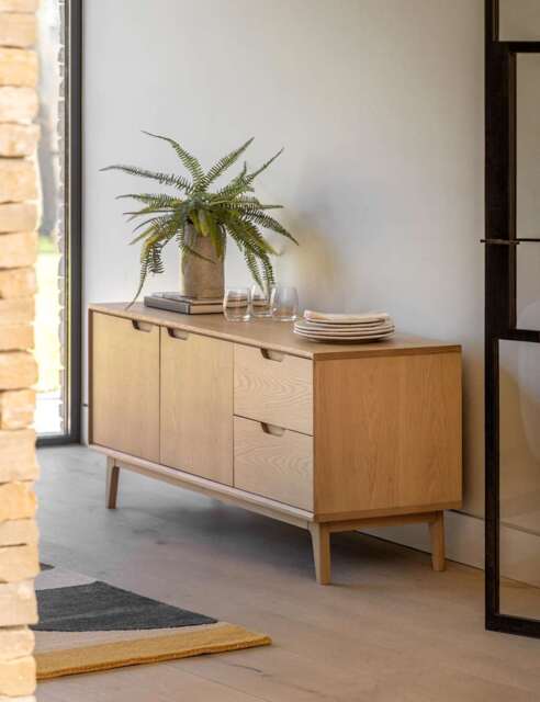 Gallery Direct Nord Extra Large Low Sideboard Oak