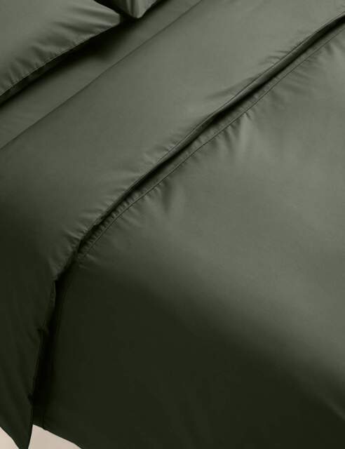 M&S Egyptian Cotton 230 Thread Count Crisp Duvet Cover Forest Green