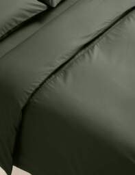 M&S Egyptian Cotton 230 Thread Count Crisp Duvet Cover Forest Green