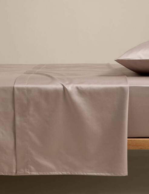 M&S Egyptian Cotton 400 Thread Count Silky Flat Sheet Putty