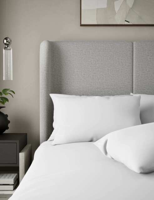 M&S X Kelly Hoppen 2 Pack 500 Thread Count Cotton Sateen Pillowcases White