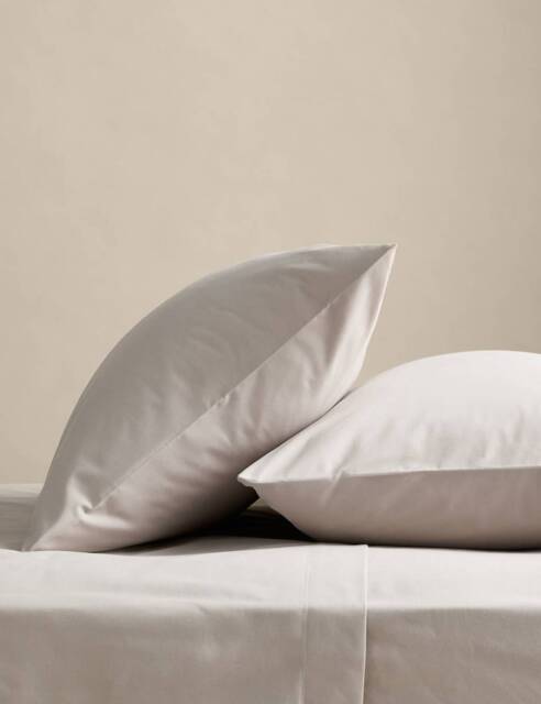 M&S 2 Pack Body Sensor™ Pure Cotton Pillowcases Silver Grey