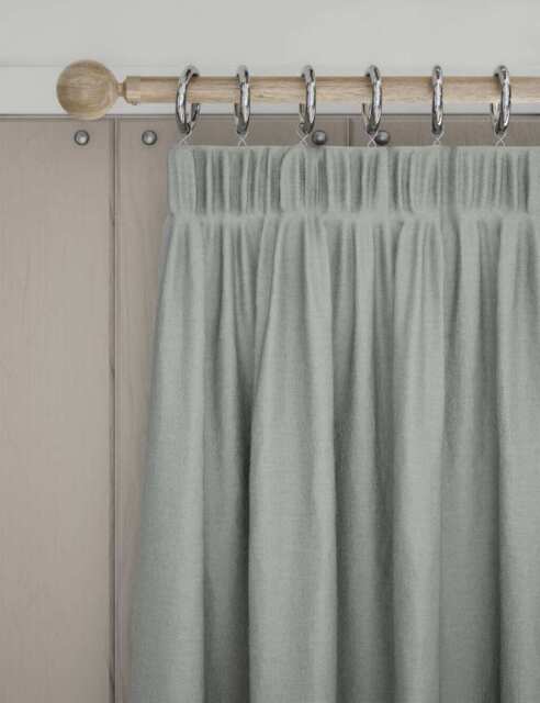 M&S Brushed Pencil Pleat Blackout Thermal Curtains Grey