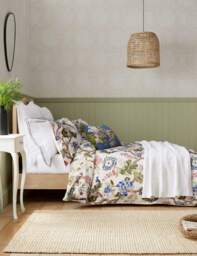 Sanderson Pure Cotton Sateen Fussang Tree Duvet Cover Dark Blue