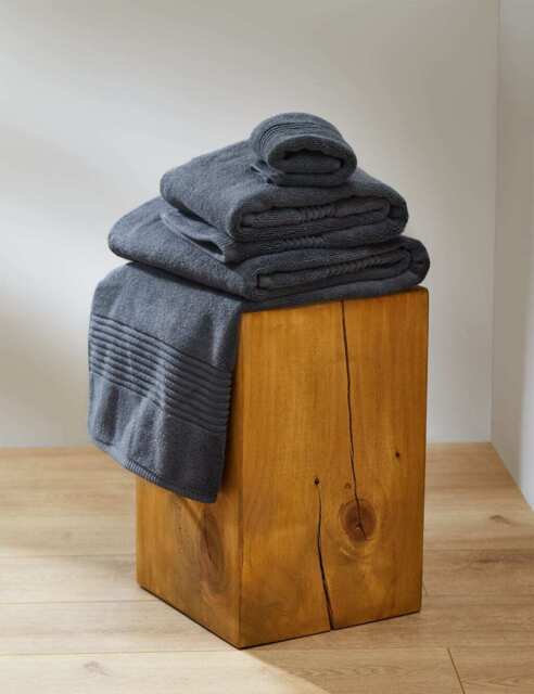 M&S Plush Egyptian Cotton Towel Charcoal