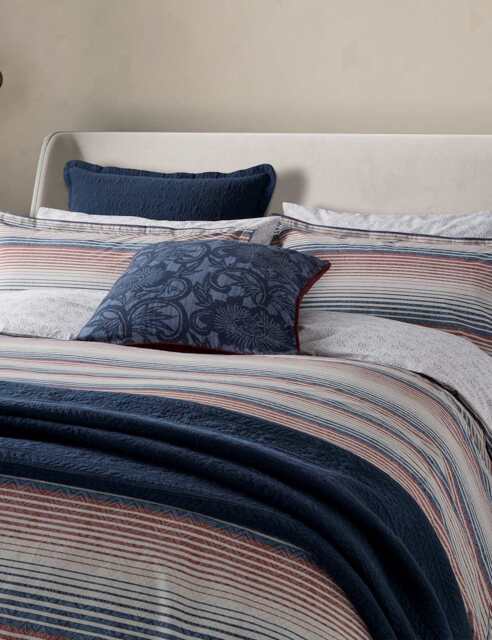 Bedeck of Belfast 2 Pack Cotton Rich Stafford Pillowcases Navy Mix