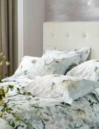 Designers Guild Pure Cotton Sateen Floral Pillowcase Set Grey Mix