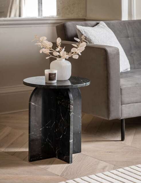 Gallery Direct Amalfi Round Side Table Black